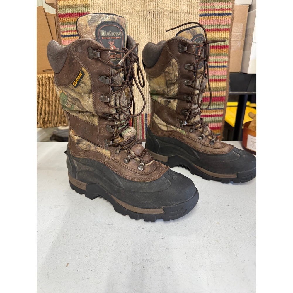 LaCrosse Buckmasters 800g Thinsulate Camo Leather Hunting Boots Mens 10M 580300